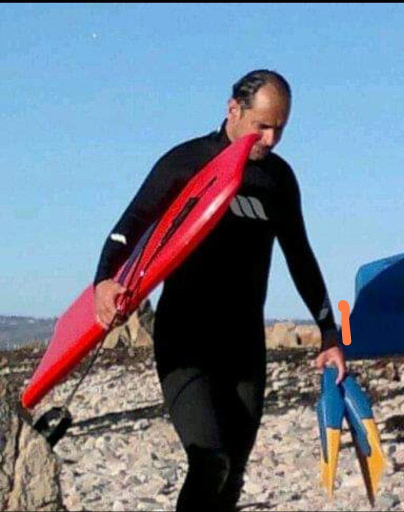 Alvaro Solari previo a entrar al agua